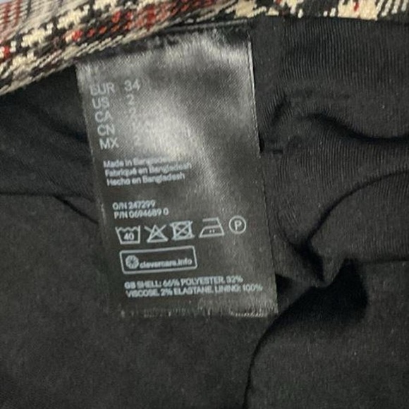 H&M Black Tan Houndstooth Plaid Skirt | Size 4 🖤✨ - Picture 4 of 7